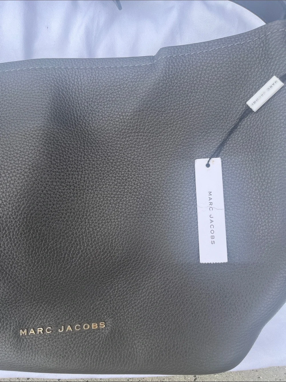 Marc Jacobs Black Pebbled Leather Messenger Tote